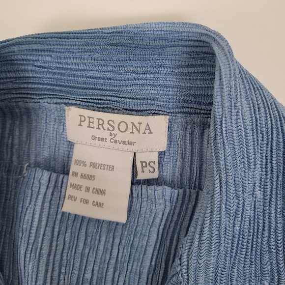 Pleated Cardigan Set t-shirt Long sleeve pleats please collar ribbed top - Picture 11 of 13